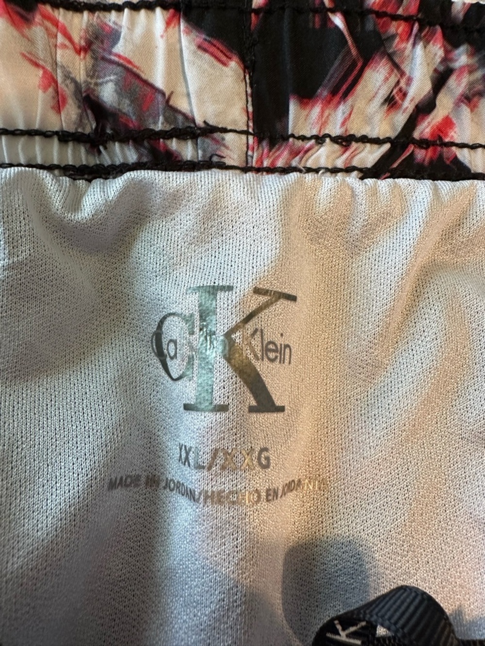 Calvin Klein Athletic Printed Running Shorts with Black Trim - Picture 7 of 7